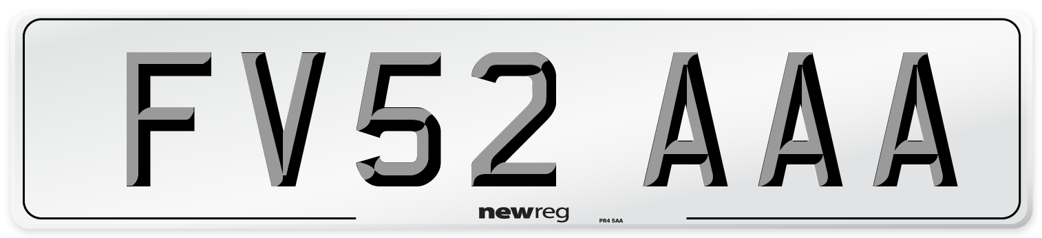 FV52 AAA Number Plate from New Reg